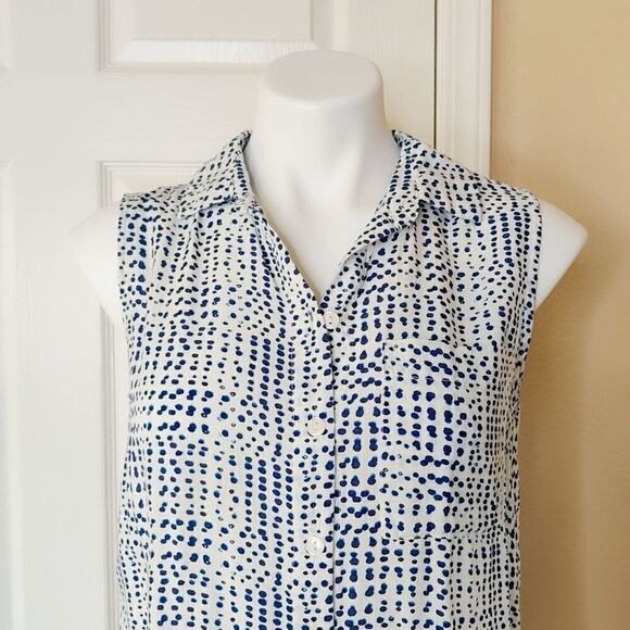 Velvet Heart dot sleeveless high low blouse sz S - Picture 3 of 11